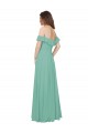 Open Back Soft Chiffon Off the Shoulder Long Flounce Sleeves Bridesmaid Dress Norwich