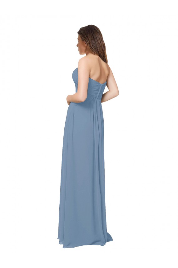 Low Back Chiffon Sweetheart Long Sleeveless Bridesmaid Dress / Evening Gowns Norwich