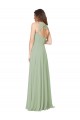 Open Back Smoke Green Soft Chiffon Sweetheart Long Sleeveless Formal Dress / Bridesmaid Dress Norwich