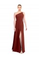 Burgundy Soft Chiffon One Shoulder Long Sleeveless Formal Dress / Bridesmaid Dress Norwich