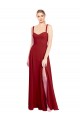 Red Soft Chiffon Sweetheart Long Sleeveless Bridesmaid Dress Norwich