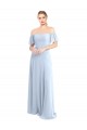 V-Back Soft Chiffon Off the Shoulder Long Flutter Sleeves Formal Dress / Bridesmaid Dress Norwich