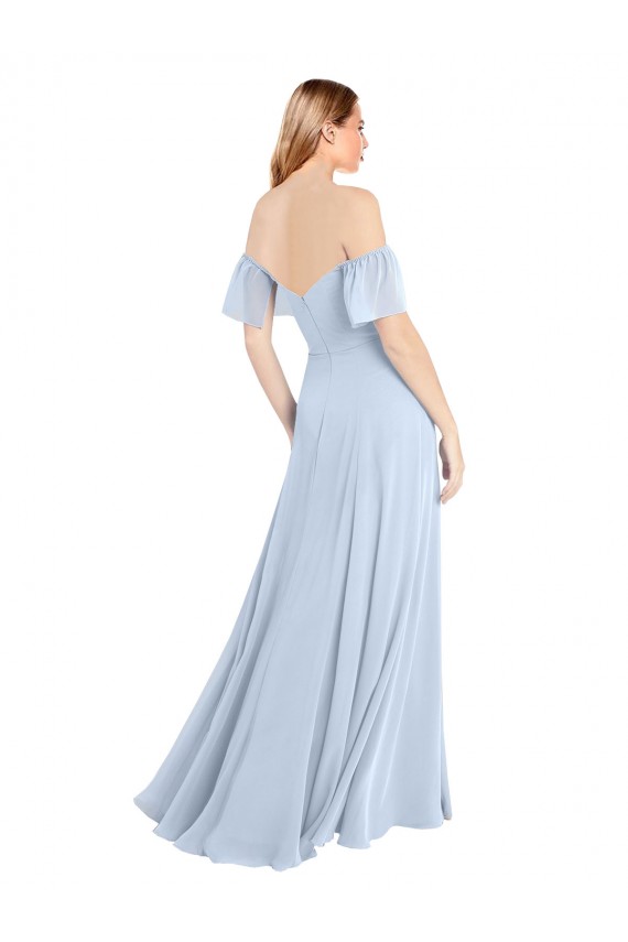 V-Back Soft Chiffon Off the Shoulder Long Flutter Sleeves Formal Dress / Bridesmaid Dress Norwich