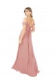 Bliss Pink Soft Chiffon Off the Shoulder Long Sleeveless Bridal Party Dress Norwich