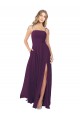 Keyhole Back Grape Soft Chiffon Spaghetti Straps Long Sleeveless Bridesmaid Dress Norwich