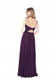 Keyhole Back Grape Soft Chiffon Spaghetti Straps Long Sleeveless Bridesmaid Dress Norwich
