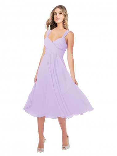 Soft Chiffon Sweetheart Midi Length Sleeveless High Low Bridesmaid Dress Norwich