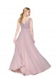 V-Back Primrose Soft Chiffon V-Neck Long Sleeveless Formal Evening Gown / Prom Dress / Bridesmaid Dress Norwich