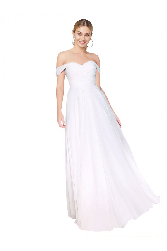 Soft Chiffon Off the Shoulder Long Sleeveless Formal Evening Gown / Prom Dress / Bridesmaid Dress Norwich