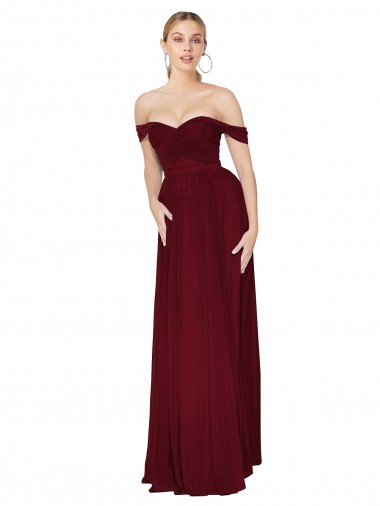 Mermaid Soft Chiffon Off the Shoulder Long Sleeveless Formal Dress / Bridesmaid Dress Norwich