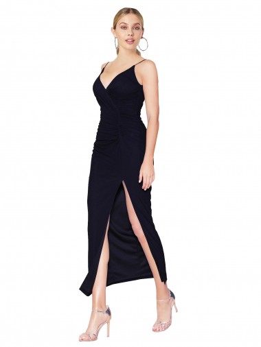 V-Back Soft Chiffon V-Neck Knee Length Sleeveless Formal Evening Gown / Prom Dress / Bridesmaid Dress Norwich