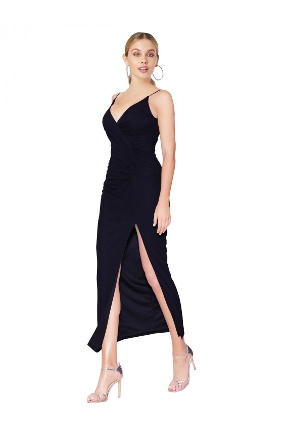 V-Back Soft Chiffon V-Neck Knee Length Sleeveless Formal Evening Gown / Prom Dress / Bridesmaid Dress Norwich