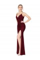 V-Back Burgundy Soft Chiffon V-Neck Long Sleeveless Formal Evening Gown / Prom Dress / Bridesmaid Dress Norwich