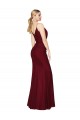 V-Back Burgundy Soft Chiffon V-Neck Long Sleeveless Formal Evening Gown / Prom Dress / Bridesmaid Dress Norwich