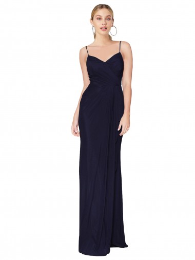 V-Back Soft Chiffon Spaghetti Straps Long Sleeveless Bridesmaid Dress / Formal Dress Norwich