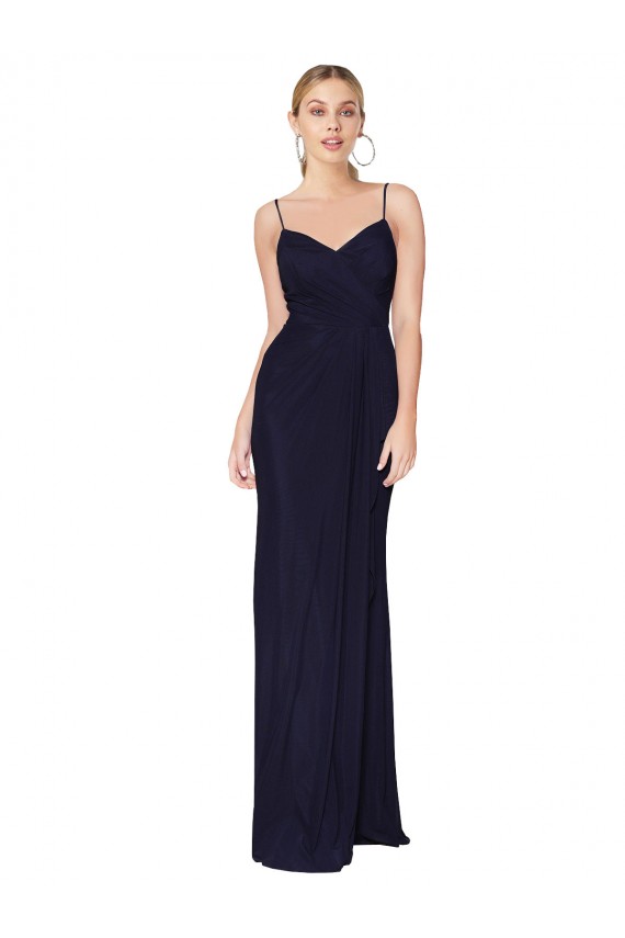 V-Back Soft Chiffon Spaghetti Straps Long Sleeveless Bridesmaid Dress / Formal Dress Norwich