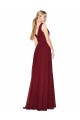 V-Back Burgundy Soft Chiffon V-Neck Long Sleeveless Formal Dress / Bridesmaid Dress Norwich