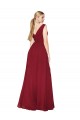 V-Back Soft Chiffon V-Neck Long Sleeveless Black Tie Evening Gown / Prom Dress / Bridesmaid Dress Norwich