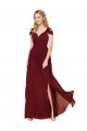 Burgundy Soft Chiffon Sweetheart Long Sleeveless Formal Evening Gown / Prom Dress / Bridesmaid Dress Norwich