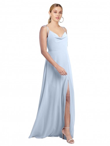 V-Back Chiffon Spaghetti Straps Long Sleeveless Bridesmaid Dress / Evening Gowns Norwich