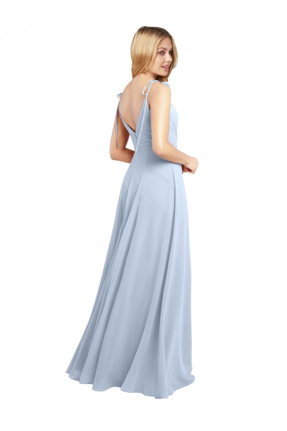 V-Back Chiffon Spaghetti Straps Long Sleeveless Bridesmaid Dress / Evening Gowns Norwich