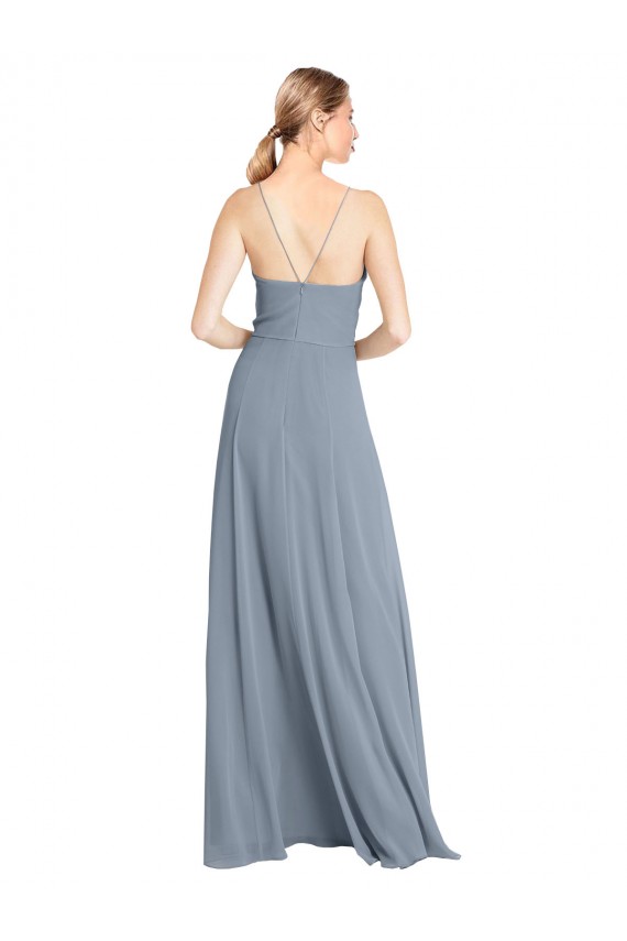 Open Back Soft Chiffon Off the Shoulder Long Sleeveless Bridesmaid Gowns Norwich