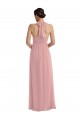 Dusty Pink Soft Chiffon Halter Neck Long Sleeveless Semi Formal Evening Dress / Bridesmaid Dress Norwich