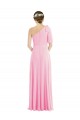 Barely Pink Soft Chiffon One Shoulder Long Sleeveless Semi Formal Evening Dress / Bridesmaid Dress Norwich