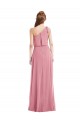 Skin Pink Soft Chiffon One Shoulder Long Sleeveless Semi Formal Evening Dress / Bridesmaid Dress Norwich