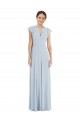 V-Back Soft Chiffon Bateau Neck Long Flutter Sleeves Formal Evening Gown / Bridesmaid Dress Norwich