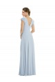 V-Back Soft Chiffon Bateau Neck Long Flutter Sleeves Formal Evening Gown / Bridesmaid Dress Norwich