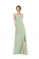 Open Back Soft Chiffon Scoop Neck Long Sleeveless Semi Formal Evening Dress / Bridesmaid Dress Norwich