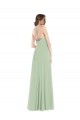 Open Back Soft Chiffon Scoop Neck Long Sleeveless Semi Formal Evening Dress / Bridesmaid Dress Norwich