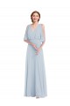 Soft Chiffon V-Neck Long Half Sleeves Evening Gown / Bridesmaid Dress Norwich