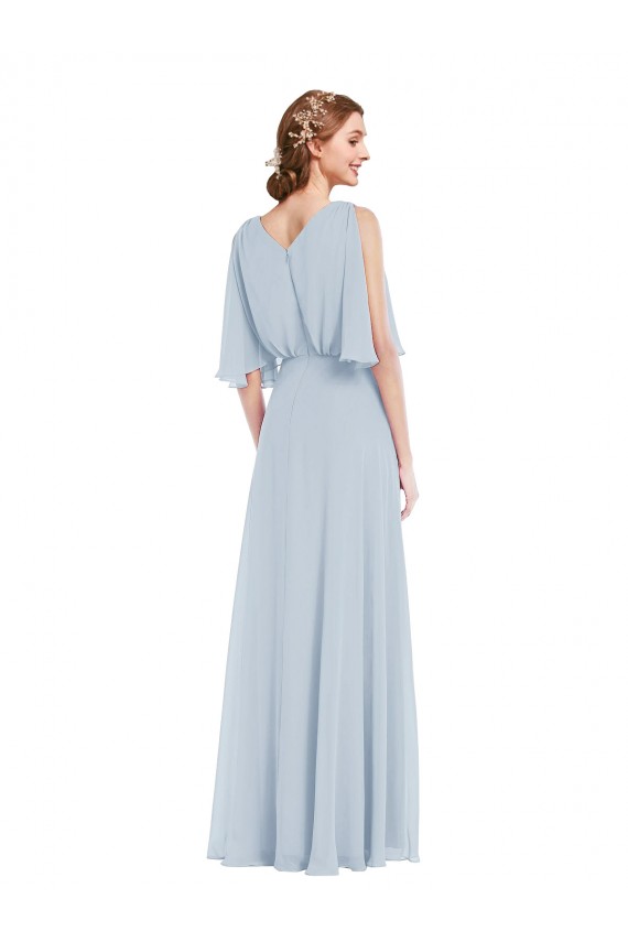 Soft Chiffon V-Neck Long Half Sleeves Evening Gown / Bridesmaid Dress Norwich