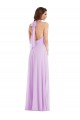 Low Back Soft Chiffon Halter Neck Long Sleeveless Semi Formal Evening Dress / Bridesmaid Dress Norwich