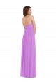 Low Back Violet Soft Chiffon Sweetheart Long Sleeveless Semi Formal Evening Dress / Bridesmaid Dress Norwich