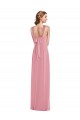 Open Back Skin Pink Soft Chiffon Halter Neck Long Sleeveless Semi Formal Evening Dress / Bridesmaid Dress Norwich