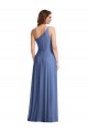Windsor Blue Soft Chiffon One Shoulder Long Sleeveless Formal Evening Gown / Bridesmaid Dress Norwich