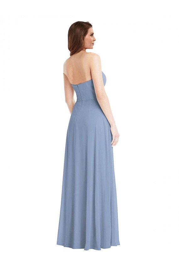 Soft Chiffon Strapless Long Sleeveless Semi Formal Evening Dress / Bridesmaid Dress Norwich