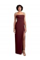 Low Back Burgundy Gold Soft Chiffon Spaghetti Straps Long Sleeveless Evening Dress / Bridesmaid Dress Norwich
