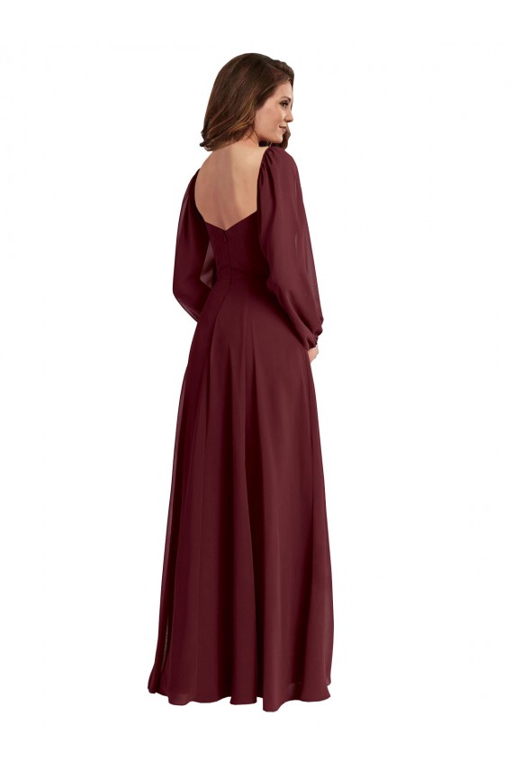 Chiffon Square Neck Long Long Sleeves Bridesmaid Dress / Evening Dress Norwich
