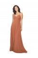Keyhole Back Rosewood Soft Chiffon V-Neck Long Sleeveless Bridesmaid Dress Norwich