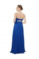 Keyhole Back Royal Blue Chiffon Sweetheart Long Sleeveless Bridesmaid Dress / Evening Dress Norwich