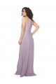 Keyhole Back Pink Glow Chiffon Halter Neck Long Sleeveless Bridesmaid Dress / Evening Dress Norwich