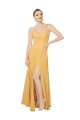 Open Back Saffron Chiffon V-Neck Long Sleeveless Bridesmaid Dress / Evening Dress Norwich