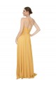 Open Back Saffron Chiffon V-Neck Long Sleeveless Bridesmaid Dress / Evening Dress Norwich