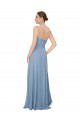 Low Back Dusty Blue Chiffon Sweetheart Long Sleeveless Bridesmaid Dress / Evening Dress Norwich