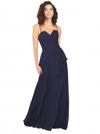 Low Back Chiffon V-Neck Long Sleeveless Bridesmaid Dress / Formal Dress Norwich