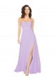 Low Back Lilac Chiffon Sweetheart Long Sleeveless Bridesmaid Dress / Evening Dress Norwich